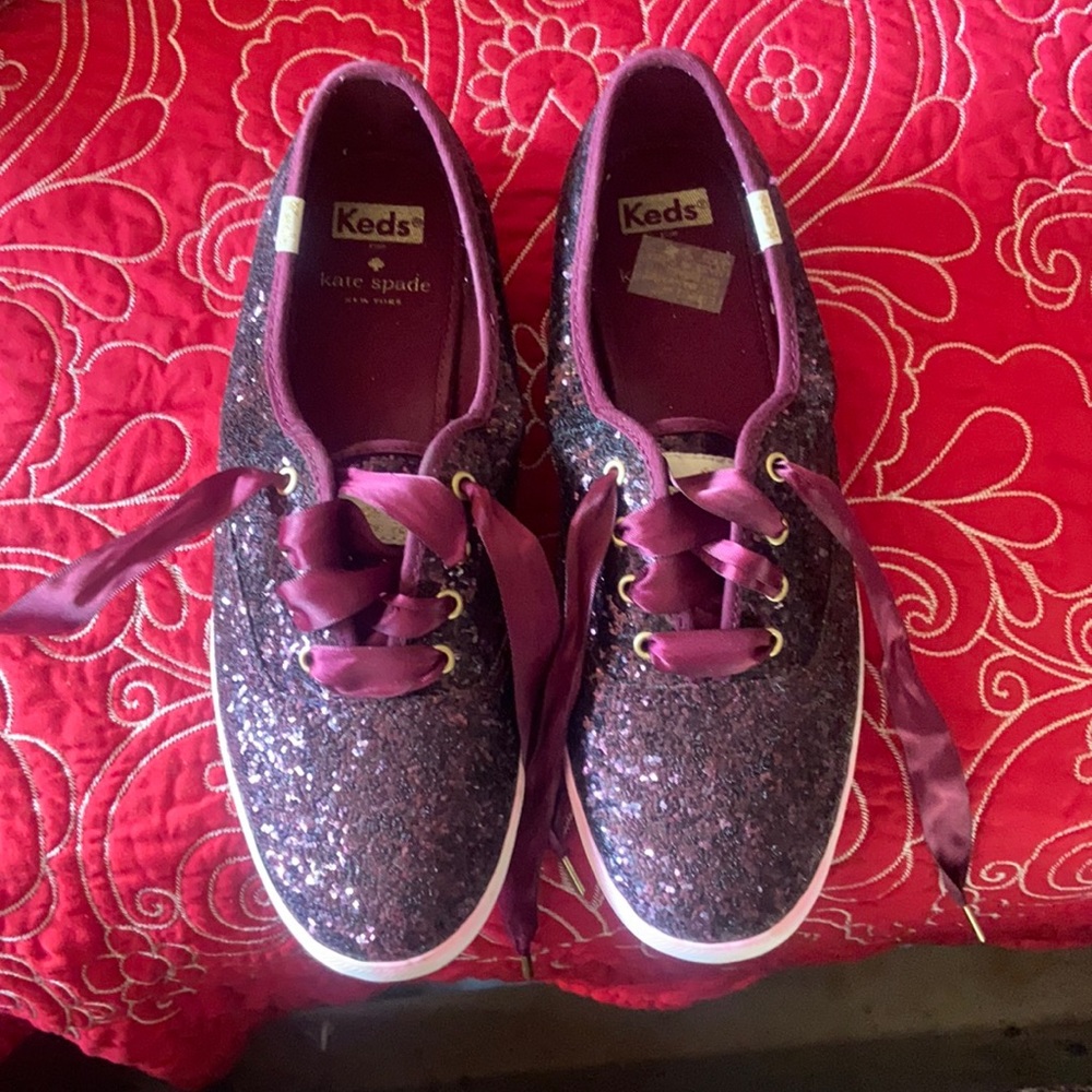 Keds by Kate spade burgundy/maroon glitter